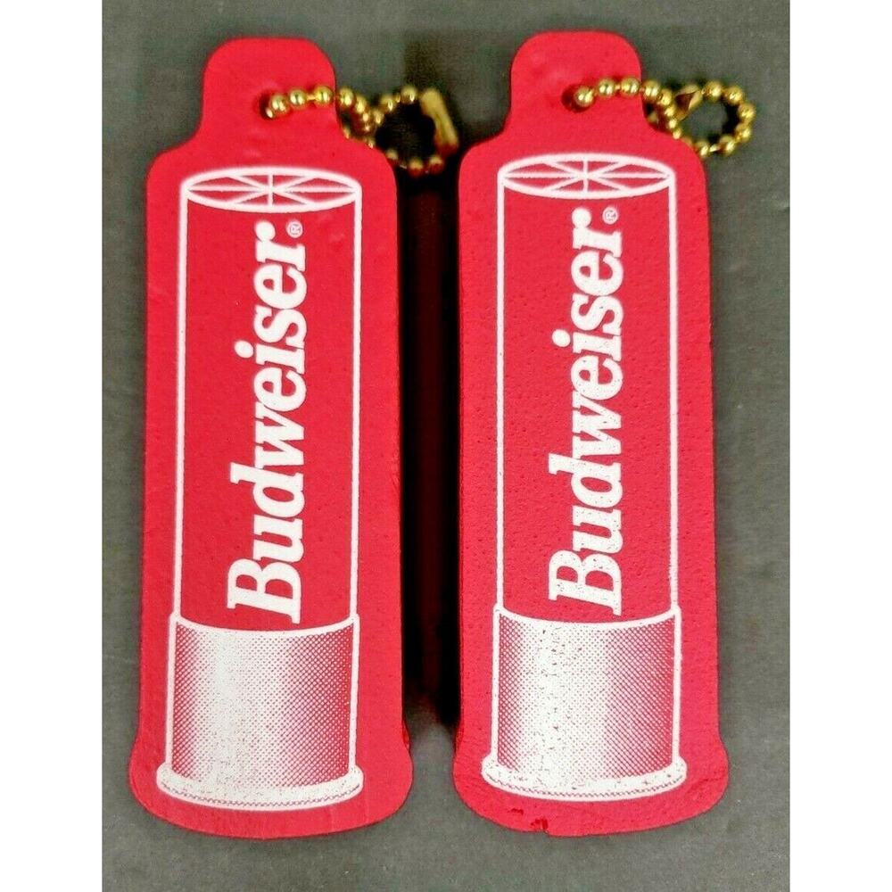 Vintage 90's Budweiser‎ Foam Shotgun Shell Key Chain Lot of 2 NOS U293